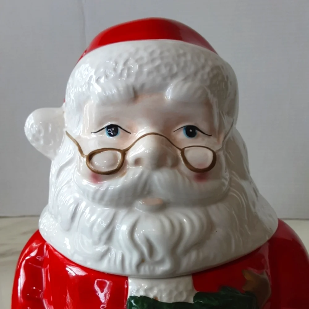 Gibson Sitting Santa Claus Ceramic Granny Core Cookie Jar 11